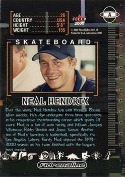 2000 Fleer Adrenaline - Autographs #A Neal Hendrix Back